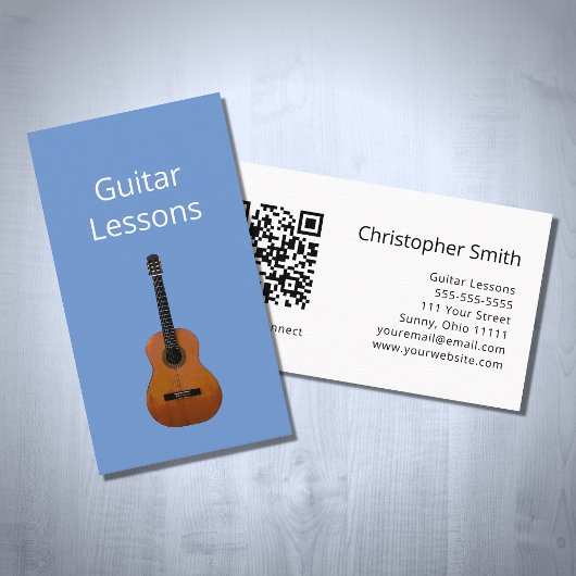 Einfache Gitarrenunterricht QR Code Music Teacher  Visitenkarte