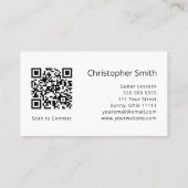 Einfache Gitarrenunterricht QR-Code-Musiklehrer Visitenkarte (Rückseite)