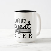 Einfache Glanz-Streifen - WeltOkayest Schwester Zweifarbige Tasse (VorderseiteRechts)