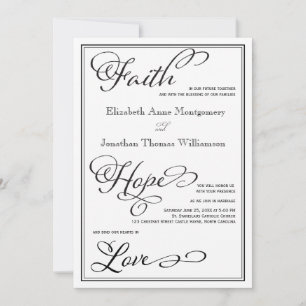 Einfache Glaube Hoffnung Liebe Skript Hochzeitsein Einladung
