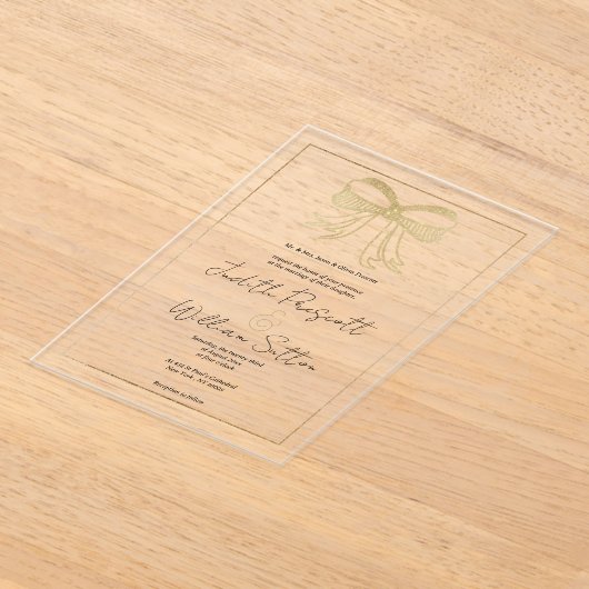 Einfache Glitzer-Bugband Hochzeit Acryleinladungen (Ablage )