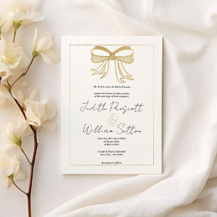 Einfache Glitzer-Bugband Hochzeit Einladung