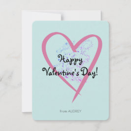 Einfache Glitzer-Klasse Valentinstag Mitteilungskarte