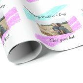 Einfache Glitzer rosa blaue Mütter Tag hinzufügen Geschenkpapier (Rolleneckpunkt)