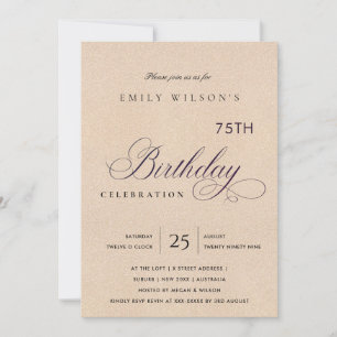 EINFACHE GLITZER-ROSE FÜR JEDES ALTER ZUM GEBURTST EINLADUNG