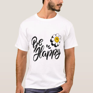 Einfache Glückliche Blume - Gute-Laune-Lächeln-Des T-Shirt
