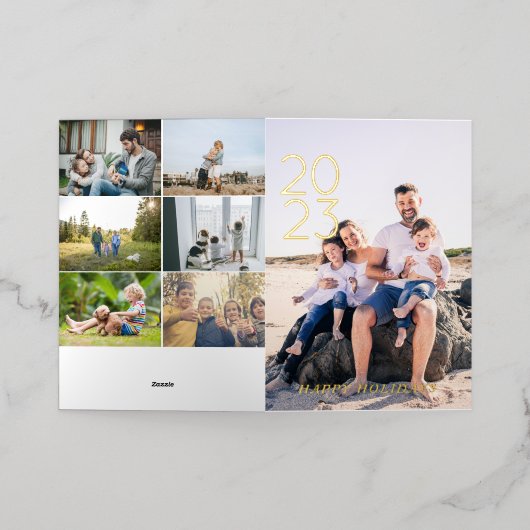 Einfache glückliche Ferien Neujahr 8 Foto geklappt (Äußere Ablage)