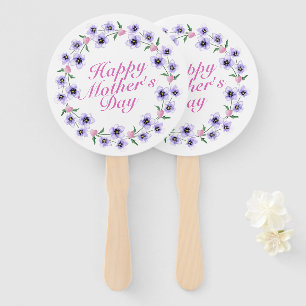 Einfache glückliche Mutter Tag Blumenkranz Hand Fa Fächer