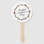 Einfache glückliche Mutter Tag Blumenkranz Hand Fa Fächer (Rückseite)