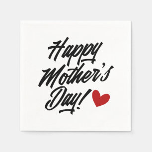 Einfache glückliche Mutter-Tag-Kalligrafie-Papier Serviette