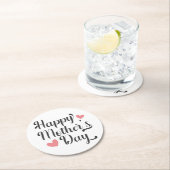 Einfache glückliche Muttertagskalligrafie| Unterse Runder Pappuntersetzer (Vor Ort)