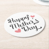 Einfache glückliche Muttertagskalligrafie| Unterse Runder Pappuntersetzer (Angewinkelt)