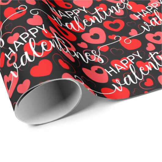 Einfache glückliche Valentine I Liebe Sie hören Mu Geschenkpapier (Rolleneckpunkt)