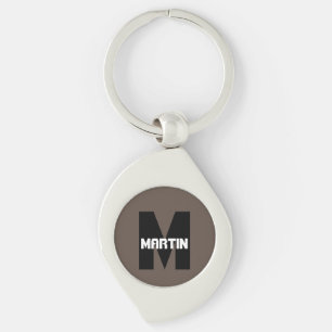 Einfache glückliche Valentine Mit Monogramm Name Schlüsselanhänger