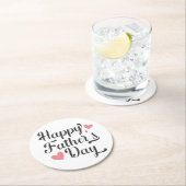 Einfache glückliche Vatertagskalligrafie| Unterset Runder Pappuntersetzer (Vor Ort)