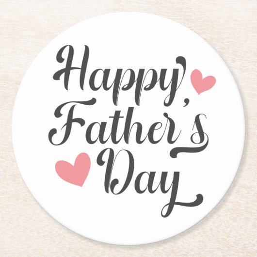 Einfache glückliche Vatertagskalligrafie| Unterset Runder Pappuntersetzer (Vorderseite)