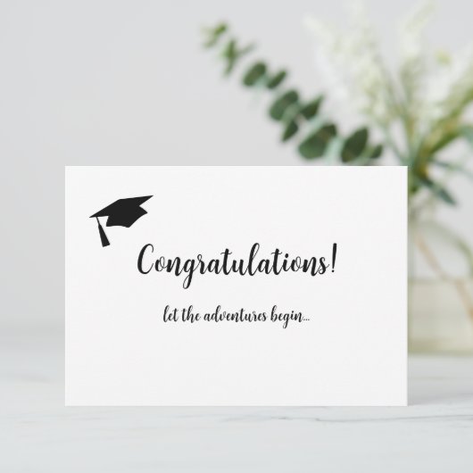 Einfache Glückwünsche Abschluss Card mit Cap Dankeskarte (Stehend Vorderseite)