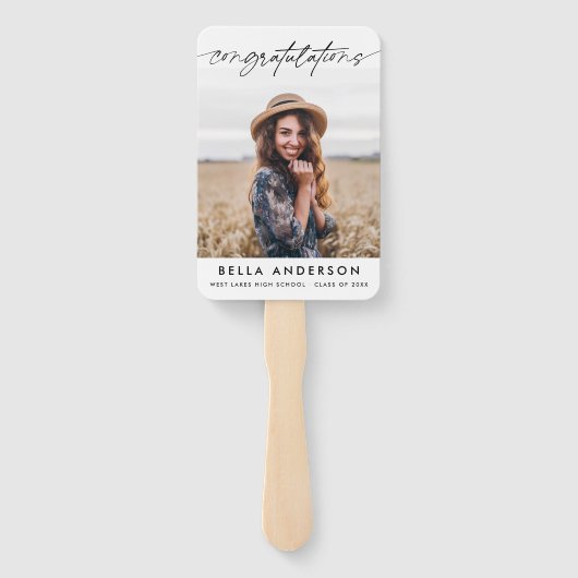 Einfache Glückwünsche Abschluss Script-Foto Fächer (Rückseite)