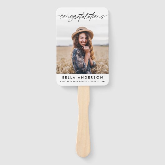 Einfache Glückwünsche Abschluss Script-Foto Fächer (Vorderseite)