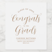 Einfache Glückwünsche zum Abschluss Grads Weinetikett (Einzelnes Label)