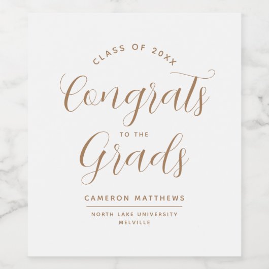 Einfache Glückwünsche zum Abschluss Grads Weinetikett (Einzelnes Label)