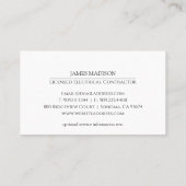 Einfache Glühlampe Visitenkarte (Rückseite)