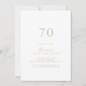 Einfache Gold 70. Geburtstagsparty Einladung (Vorderseite)