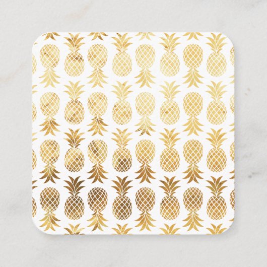 Einfache Gold Ananas Speichern Sie die Datumskarte Begleitkarte (Rückseite)