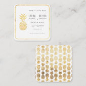 Einfache Gold Ananas Speichern Sie die Datumskarte Begleitkarte (Vorne/Hinten)