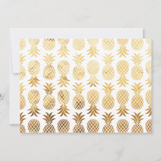 Einfache Gold Ananas Speichern Sie die Datumskarte Save The Date (Rückseite)