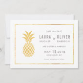 Einfache Gold Ananas Speichern Sie die Datumskarte Save The Date (Vorderseite)