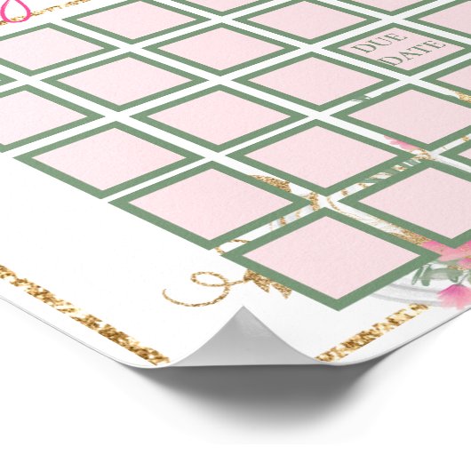 Einfache Gold Blush Pink Pumpkin Baby Showspiele Poster (Ecke)