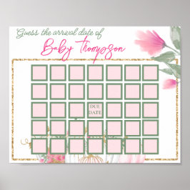 Einfache Gold Blush Pink Pumpkin Baby Showspiele Poster