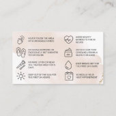 Einfache Gold Brows Aftercare Card Visitenkarte (Rückseite)