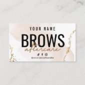 Einfache Gold Brows Aftercare Card Visitenkarte (Vorderseite)