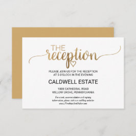 Einfache Gold-Calligrafie-Empfang-Einschließkarte Begleitkarte