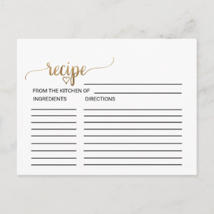Einfache Gold Calligrafy Brautparty Rezeptionskart Postkarte
