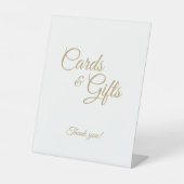 Einfache Gold Calligraphy Cards und Geschenke Sockelschild (Vorderseite)