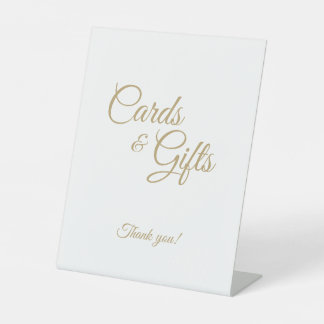 Einfache Gold Calligraphy Cards und Geschenke Sockelschild