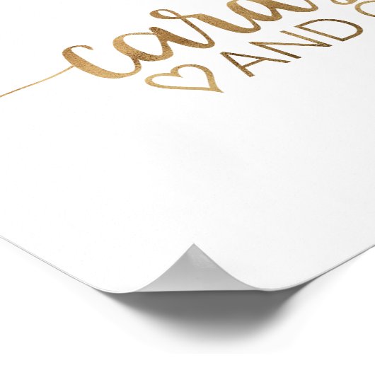 Einfache Gold Calligraphy Cards und Geschenke-Zeic Poster (Ecke)