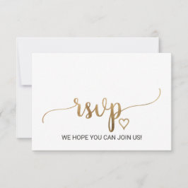 Einfache Gold Calligraphy Song Request RSVP Card Karte