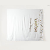 Einfache Gold-Confetti-Taufe Hintergrund Wandteppich (Vorderseite (Horizontal))