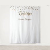 Einfache Gold-Confetti-Taufe Hintergrund Wandteppich (Vorderseite)