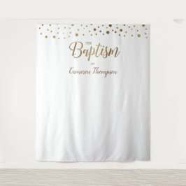 Einfache Gold-Confetti-Taufe Hintergrund Wandteppich