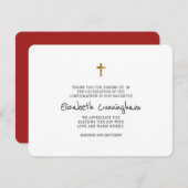 Einfache Gold Cross Bestätigung Vielen Dank Karte (Vorne/Hinten)