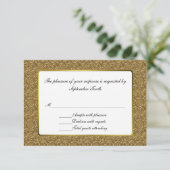 Einfache Gold Elegance Wedding RSVP Response Card Karte (Stehend Vorderseite)