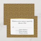 Einfache Gold Elegance Wedding RSVP Response Card Karte (Vorne/Hinten)