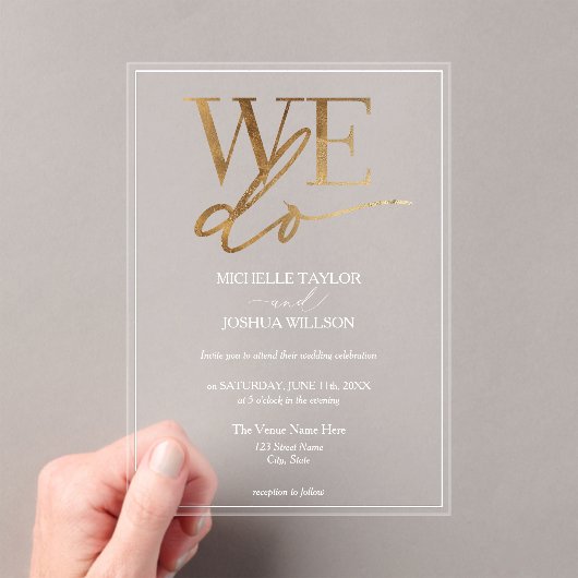 Einfache Gold Elegant Minimalistisch machen wir Ho Acryleinladungen (Insitu (Handheld))
