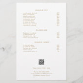 Einfache Gold Elegante Moderne Preisliste (Rückseite)