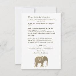 Einfache Gold Erinnerung Hochzeitskarte RSVP Karte